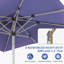 Parasol de patio rectangulaire avec fonction de levage à manivelle et d'inclinaison, bleu marine (base non incluse)-485599619