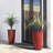 Set Of 2 Oversized Eco-Friendly PP And Stone Honeycomb Textured Tall Plastic Planter-593483614-581477826