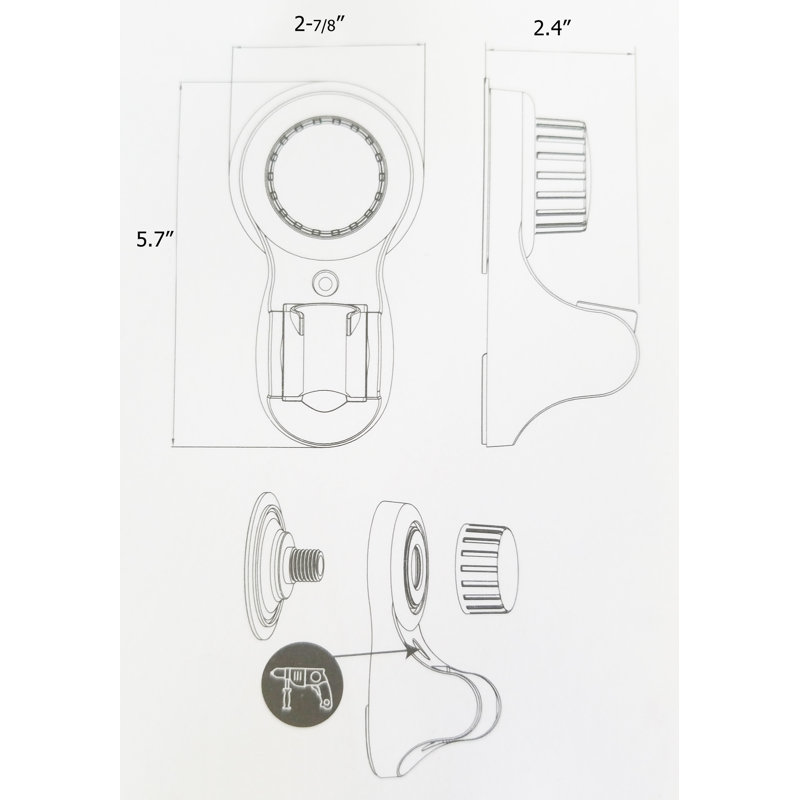 Hand Held Shower Head Bracket Suction