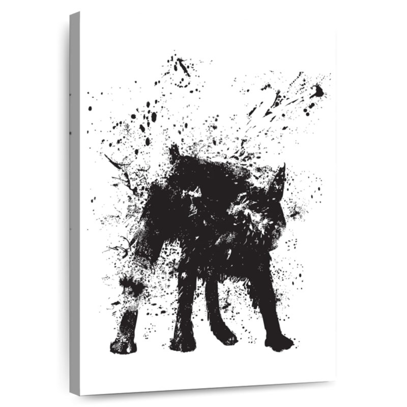 Brampt Black Abstract Dog, 30" H x 20" W