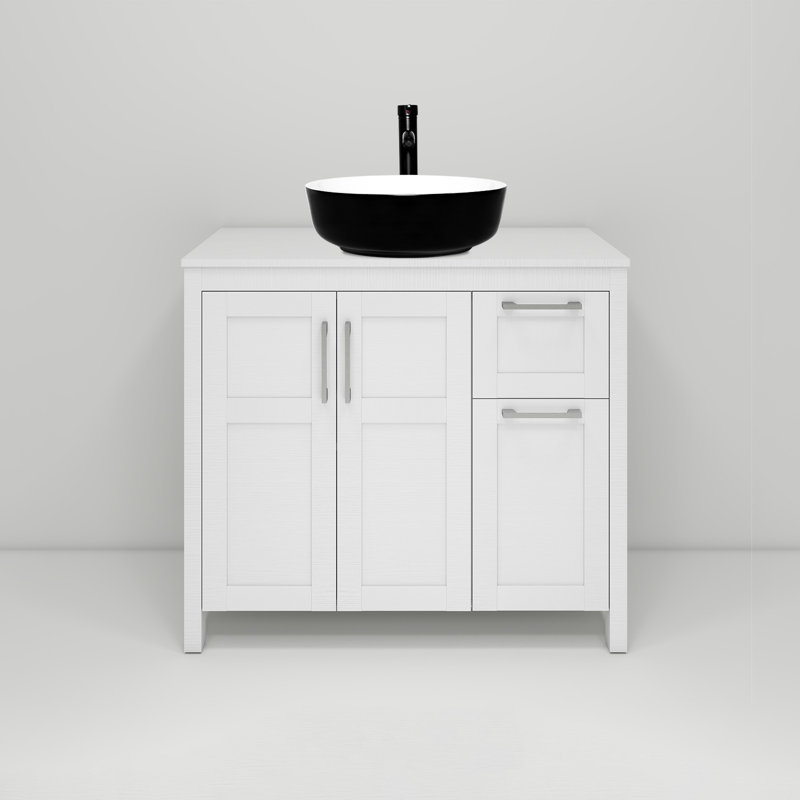 Ensemble de meuble-lavabo simple 36 po avec lavabo 36 po, Blanc