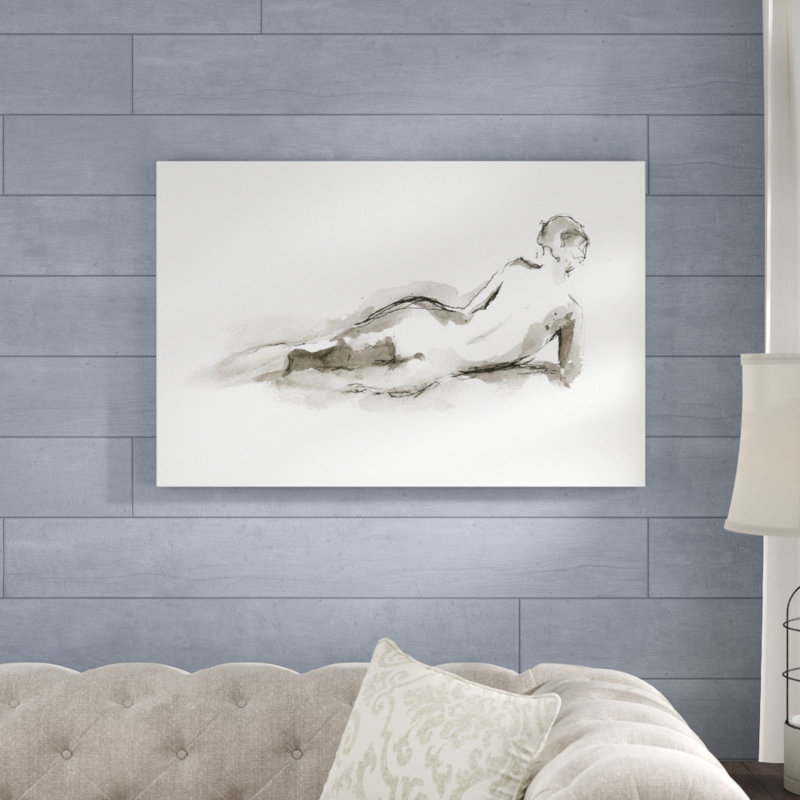 Ink Figure Study I by Ethan Harper - Painting, 81cm H x 122cm W, Wrapped Canvas