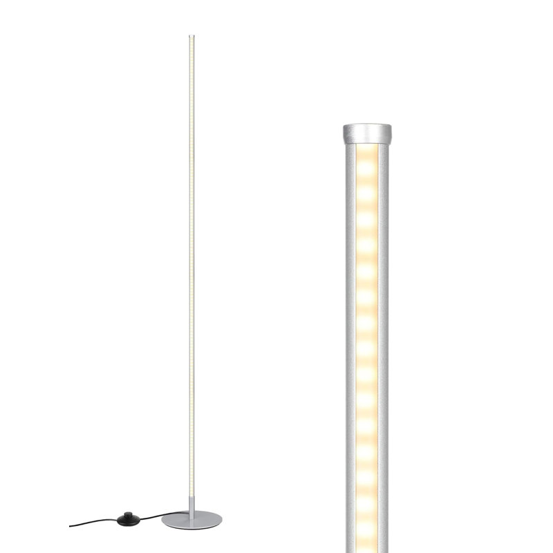Lampe de coin à DEL à DEL, lampe sur pied moderne à intensité variable pour le salon, la chambre à coucher, le bureau personnel, lumière blanche chaude, design minimaliste