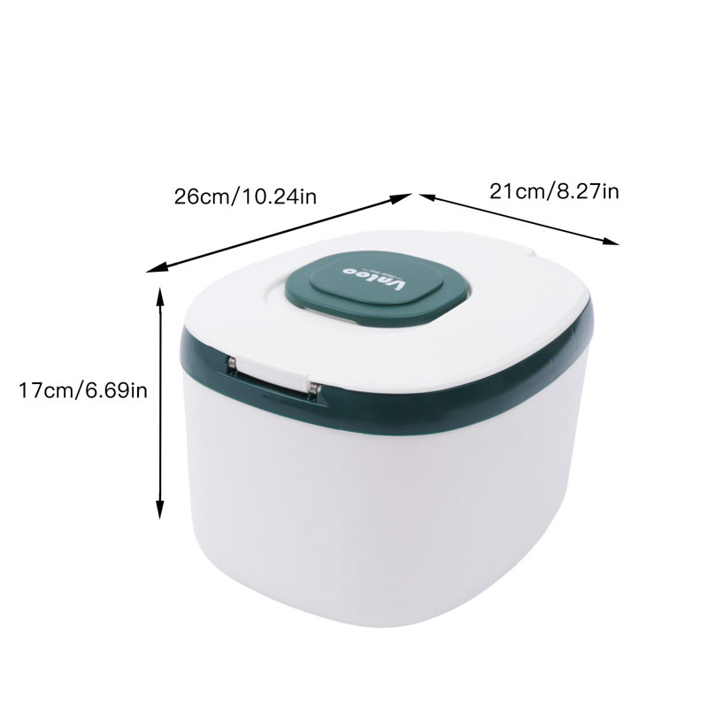 Braidan 176oz. Food Storage Container, White/Dark Green