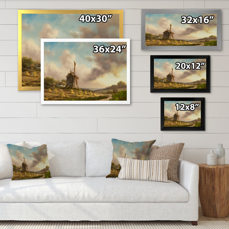 «Europ Mill», reproduction de cadre photo sur toile, H 8 po x l 12 po x P 1 po, Cadre doré