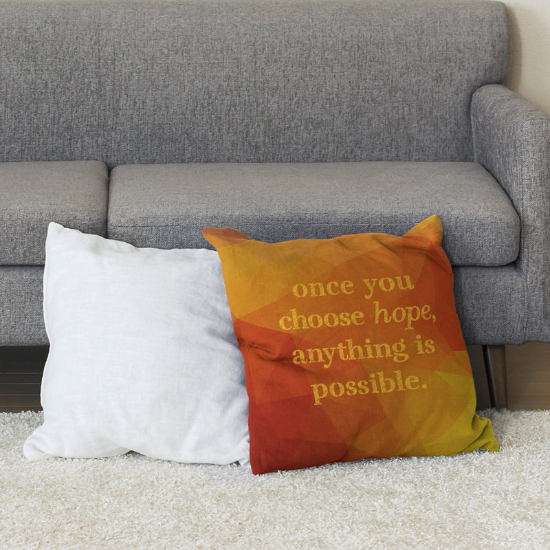 Coussin de sol pierres précieuses choisissez Hope, H 28 po x l 28 po, Jaune ambre
