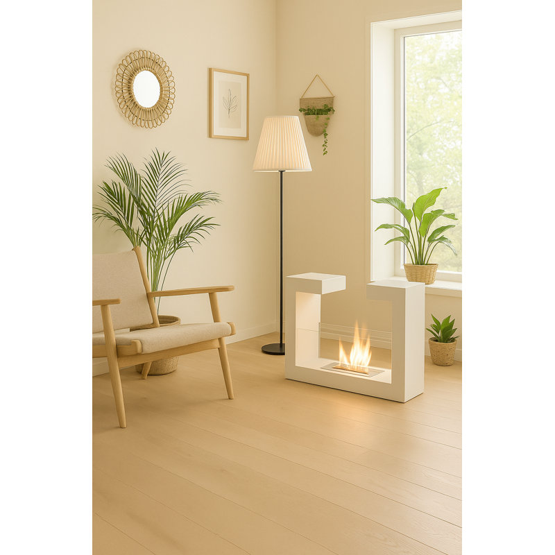 Palmieri Metro Lane 78cm W Bio-Ethanol Fireplace, White