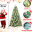 Arbre de Noël 9 pi avec 700 lumières à DEL blanc chaud pré-enfilées, 2518 pointes, 122 branches de pin et base en métal à charnière pratique-327505492