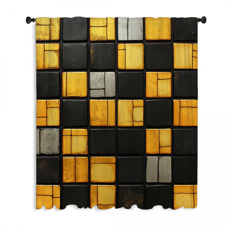 Rideaux de fenêtre à carreaux, mosaïque et voilages - 1 panneau, L 50 po x L 84 po