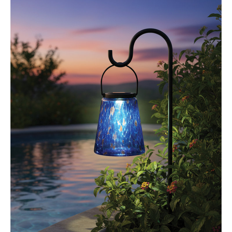 Lanterne d'extérieur en verre et métal Murano, Indigo