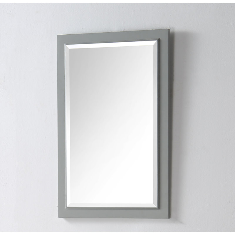 Miroir de salle de bain Carminda, Gris froid, H 36 po x l 24 po