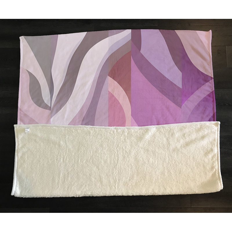 Throw Blanket, 51" W x 60" L, Abstract, Pink/Gray