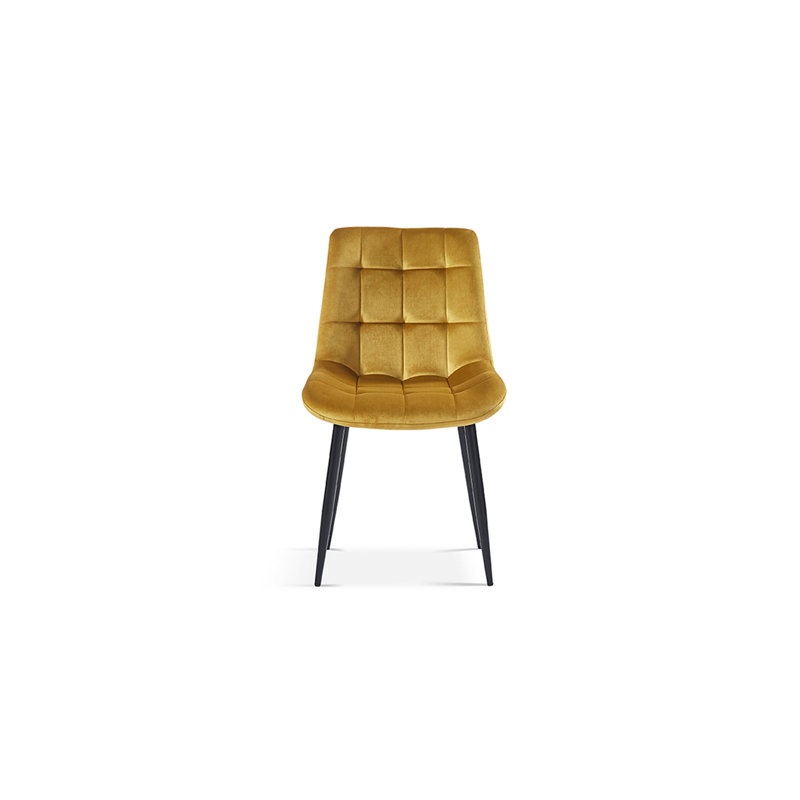 Greilickville 47cm H Polyester Upholstered Metal Side Chair, Gold