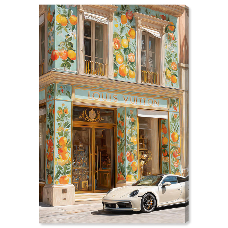 "Citrus Fruit Storefront", reproduction d'art acrylique sur toile par Art Remedy, prête à être accrochée, 24 x 36