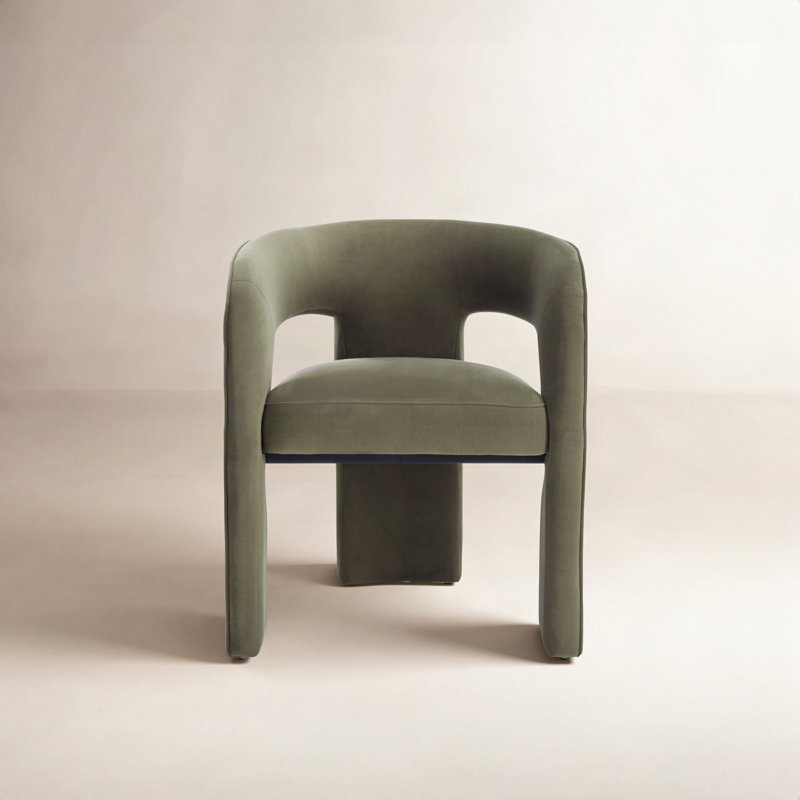 Chaise Meline, Olive Green Velvet