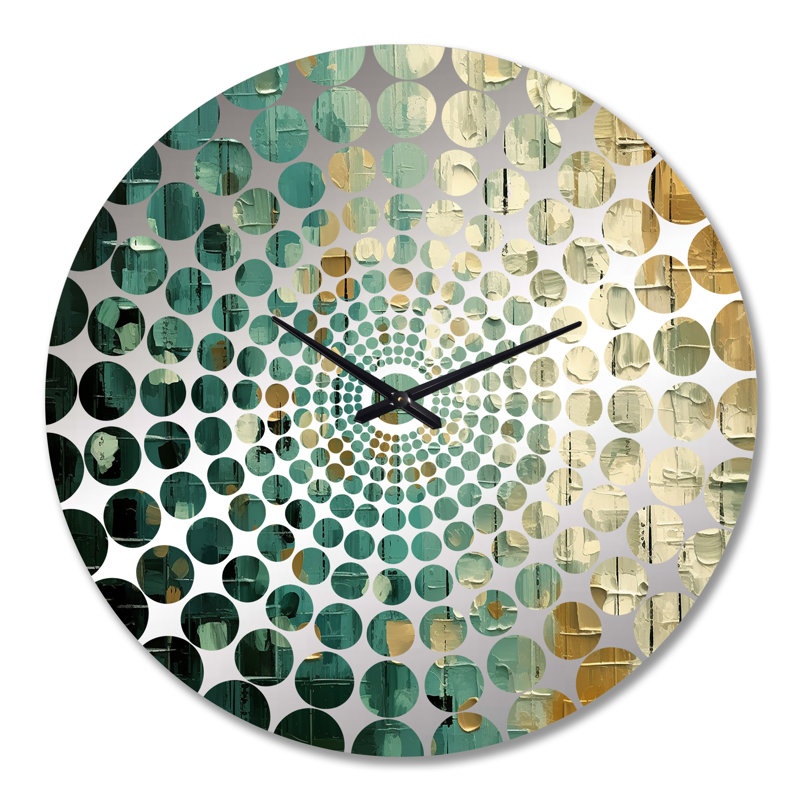 Horloge murale rétro "Impermanence" rétro dans les tons de bleu doré - Peinture abstraite, Grand