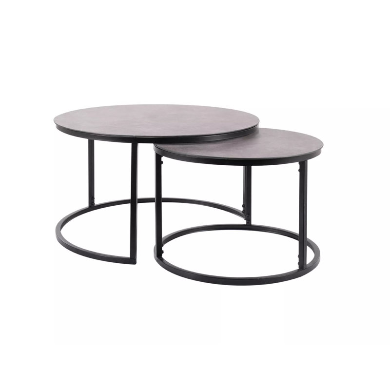 Arien Frame Coffee Table, Grey, 45cm H x 80cm W x 80cm  D