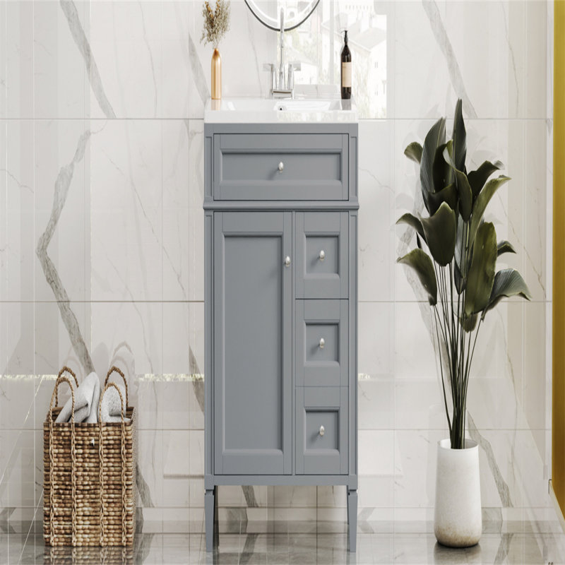 Meuble-lavabo de 30 po avec lavabo supérieur, Gris