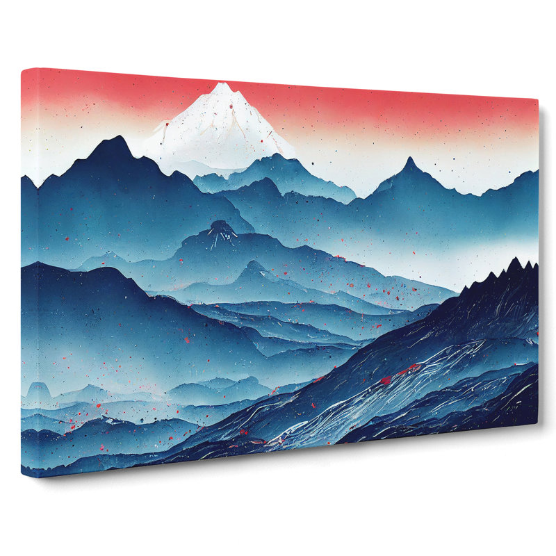 Intriguing Painted Mountains - Wrapped Canvas Print, 35cm H x 50cm W