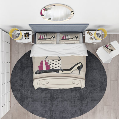 Glam Polyester Weave / Muslin Abstract Duvet Cover