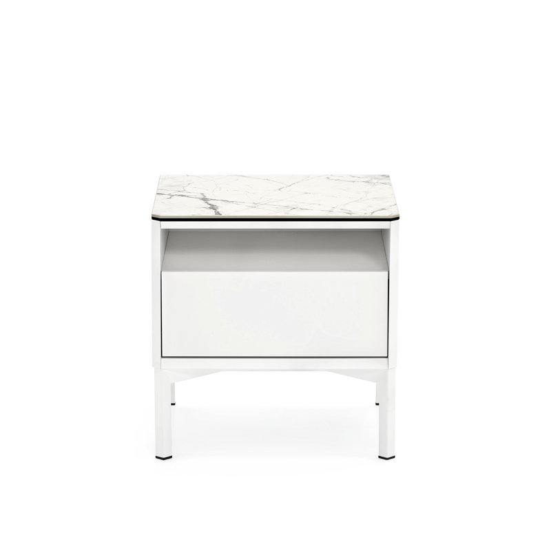 Table de chevet York avec 1 tiroir et compartiment ouvert