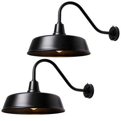 Bechard Black Finish Dusk To Dawn Outdoor Wall Barn Light