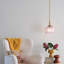 Petit luminaire suspendu Lisette avec verre nervuré-1249565240