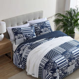 Nautica Avalon Patchwork Cotton Reversible Navy Quilt Set