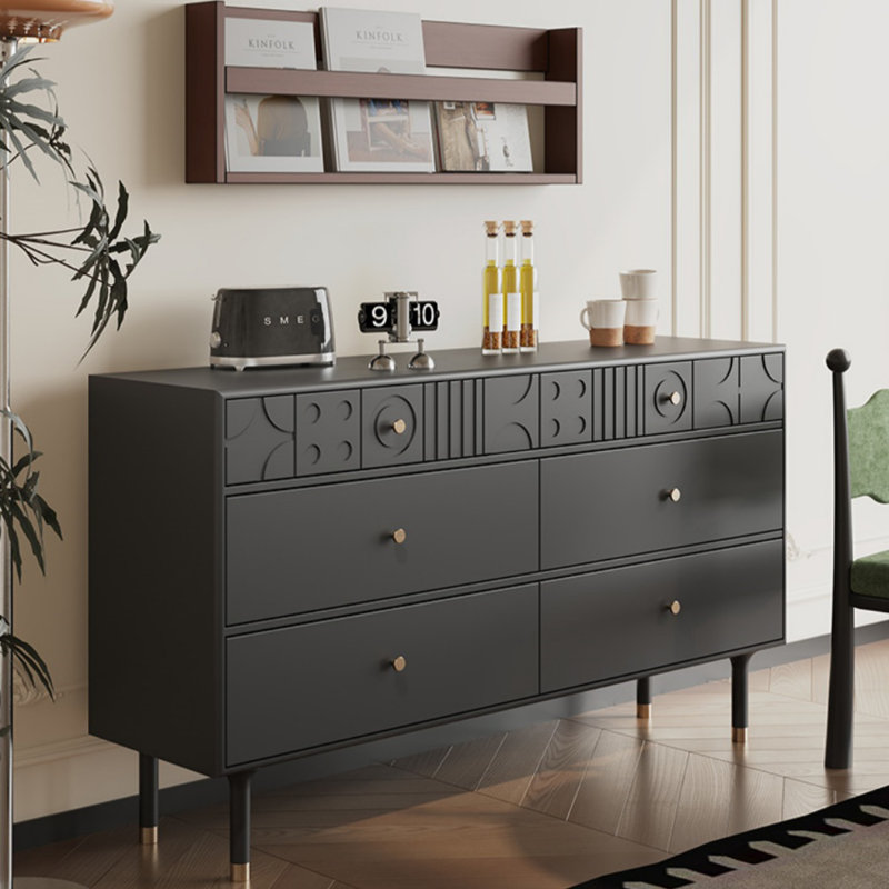 Simple Retro Style Boxwood Entrance Cabinet Solid Wood Accent Chest
