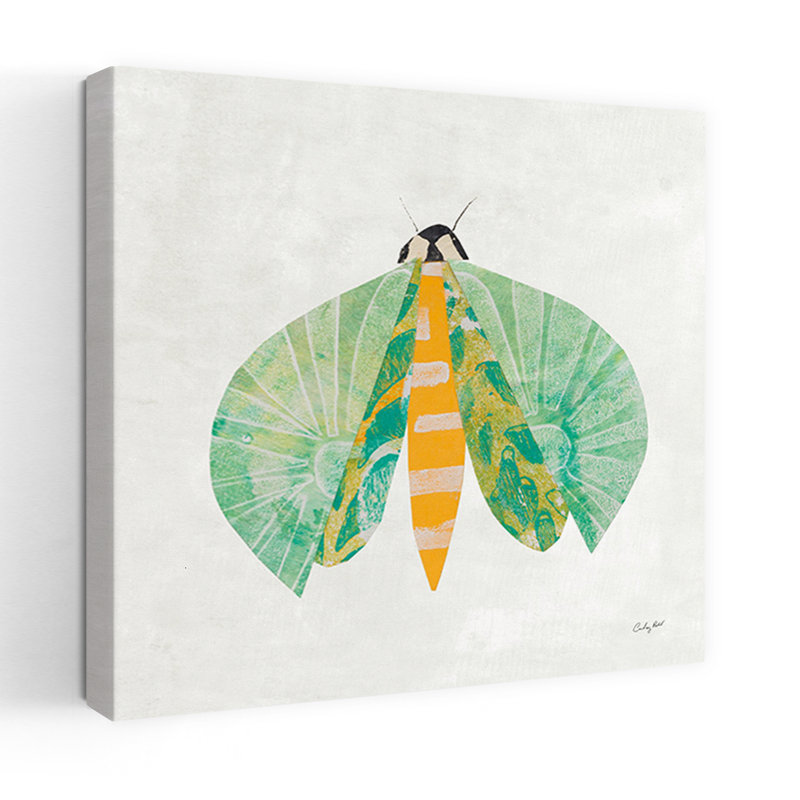 Collage insectes II, papillon contemporain, H 32 po x l 32 po