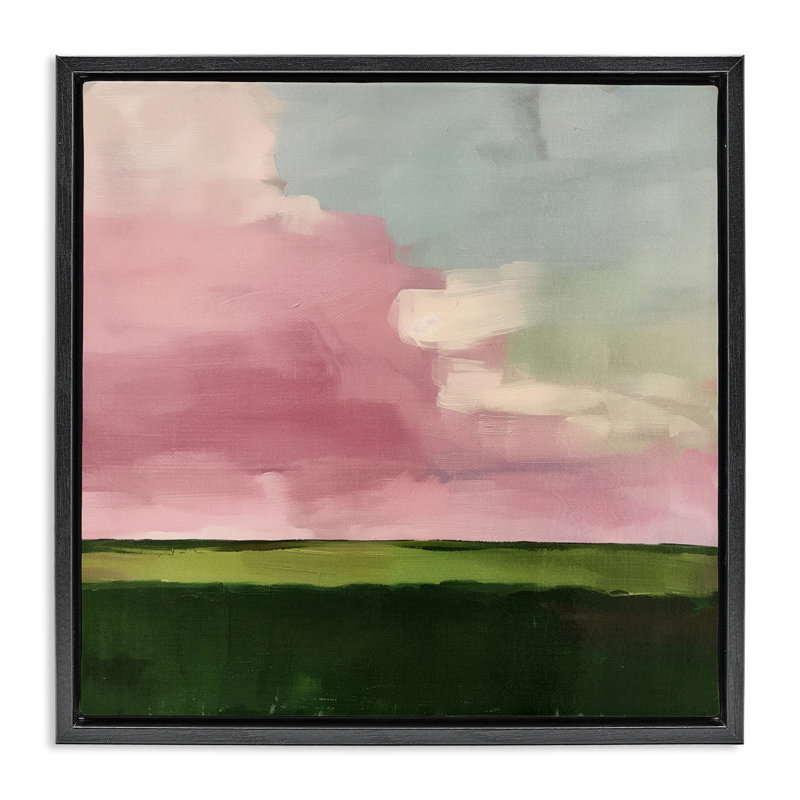  «Pink Clouds Sunrise», art mural encadré par Svetlana Aleynikova, H 18 po x l 18 po, Cadre flottant noir de jais