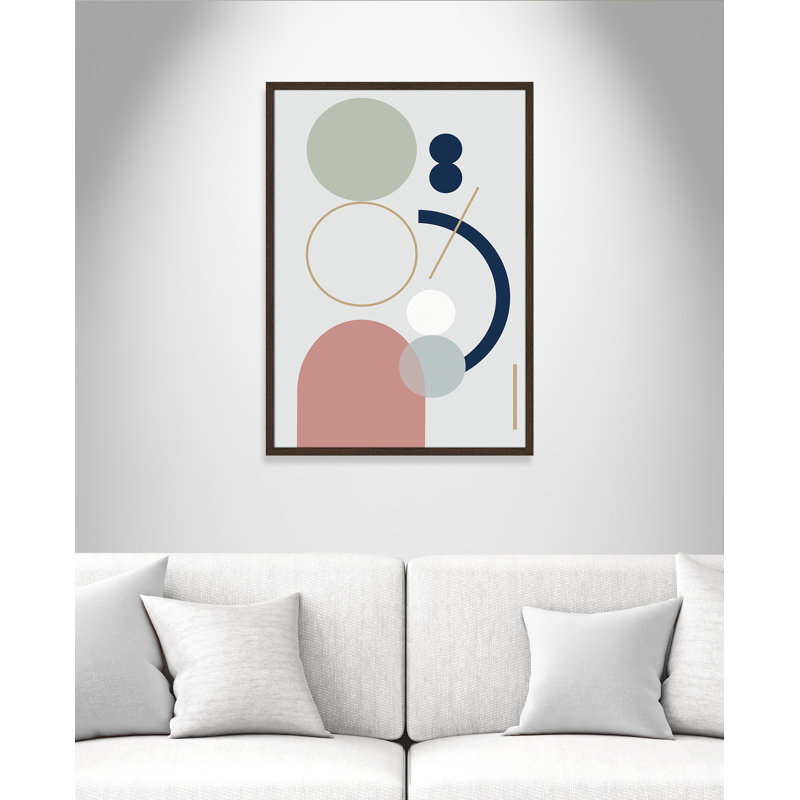 Joy et philosophie II, impression encadrée sur papier, Papier grain de bois noyer, H 35,5 po x l 25,5 po x P 0,875 po