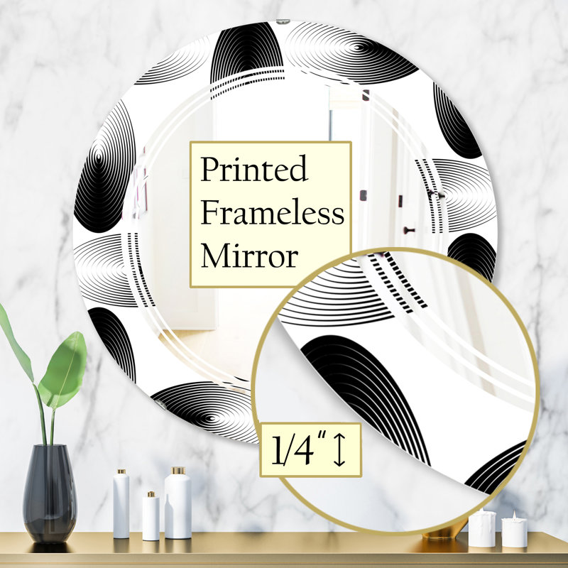 Miroir mural moderne et contemporain sans cadre, 23,6 po x 23,6 po