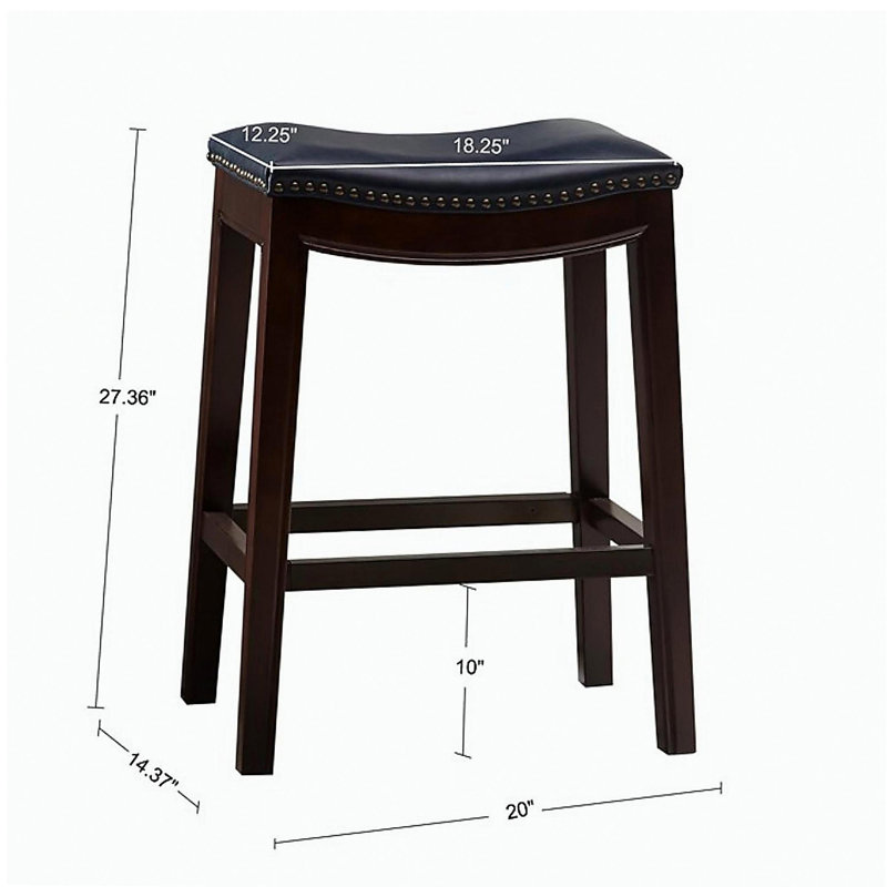 Tabouret Saddle, Marine, Marron foncé