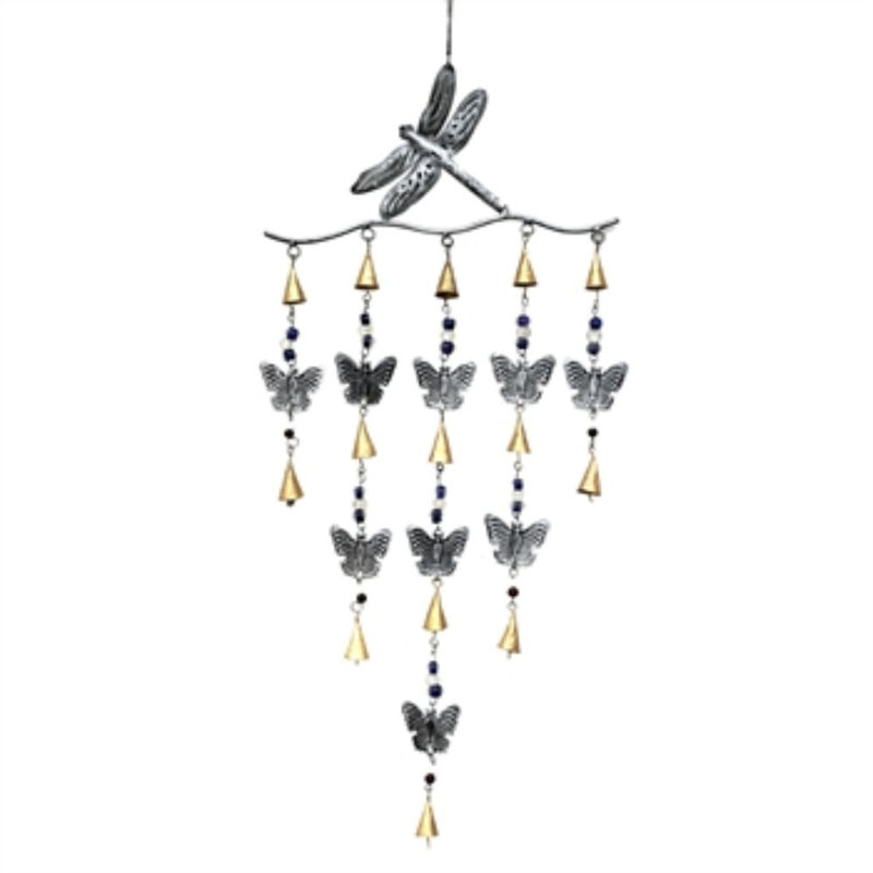 Cloches de jardin papillon et libellule