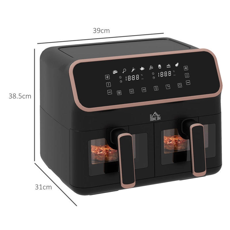 HOMCOM 8.5L Air Fryer, Gold