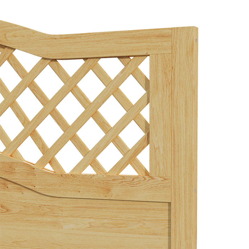 6x6ft Pressure Treated Lattice Top Wooden Garden Fence Panel, 90cm H x 180cm W