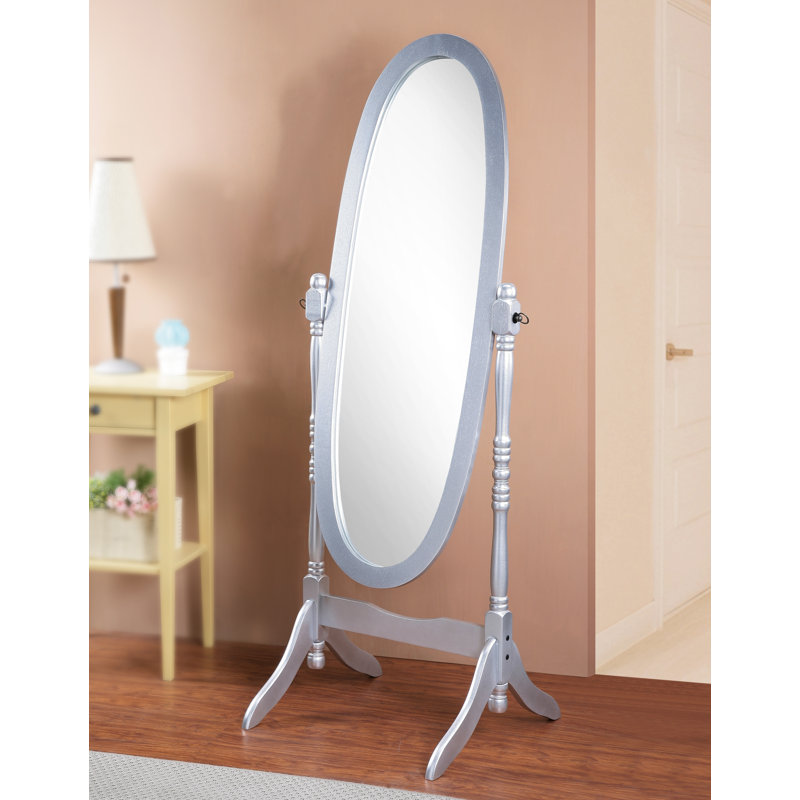 Miroir de plancher Modern Anna, Argent