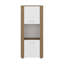 Bibliothèque Kasaan avec portes supérieure et inférieure, tablettes ouvertes et rangement vertical, chêne naturel / blanc