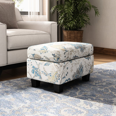 Pratique beige et bleu rembourré avec des pieds en bois de bouleau lisse pour tout décor Décoration polyvalente de style contemporain