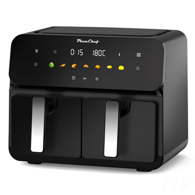 10QT Dual Air Fryer with 2×5QT Baskets, SyncCook, 1700W Rapid Airflow, Family Size for 4-6, Dishwasher-Safe