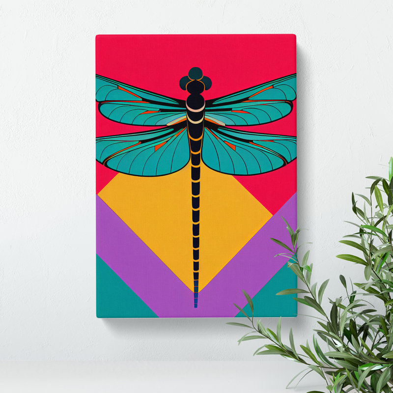 Art Deco Dragonfly - Wrapped Canvas, 50cm H x 35cm W x 3cm D