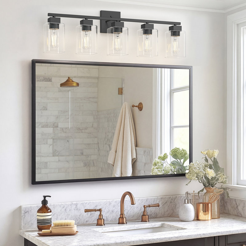 Hartshorn Vanity Light, Matte Black, 5 Lights