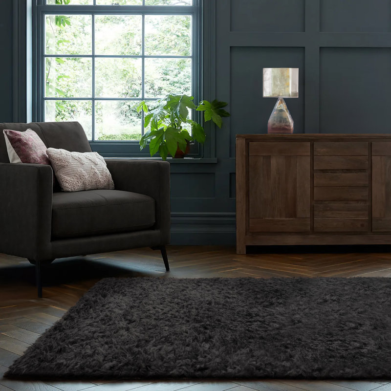 Hoyleton Montana Charcoal Rug, Rectangle 60 x 110cm