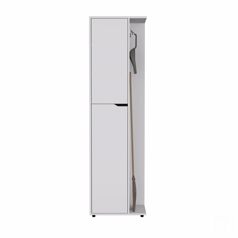 71.3" H Broom Storage Closet With One Door, Four Shelves