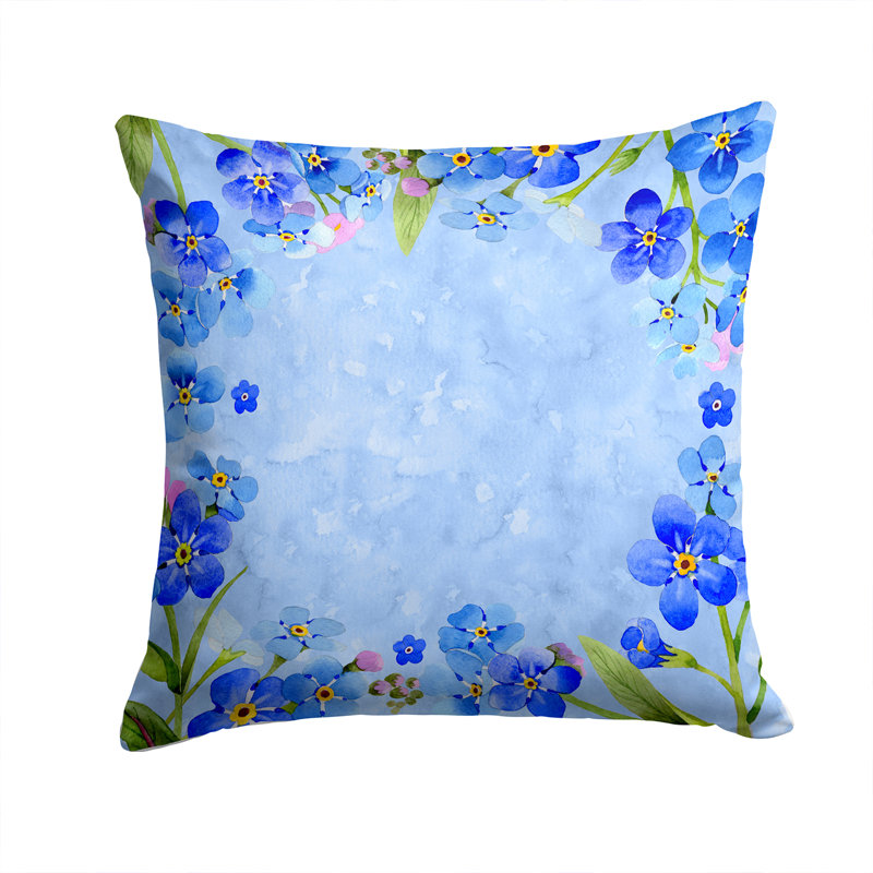 Coussin intérieur/extérieur floral myosotis, 14 po x 14 po