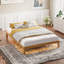 Cadre de lit plateforme grand en bois - Cadre de lit grand en bois massif de 12 pouces avec support de lattes, aucun sommier requis, assemblage facile