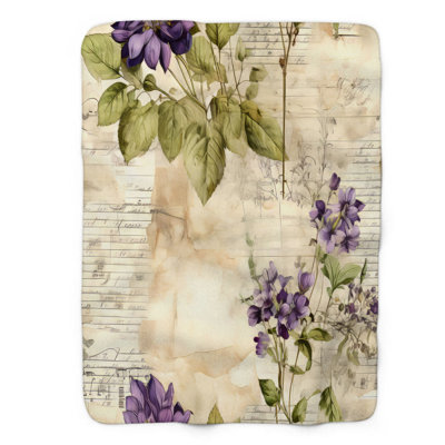 Floral Chronicle - 1 Piece Premium Sherpa Blanket