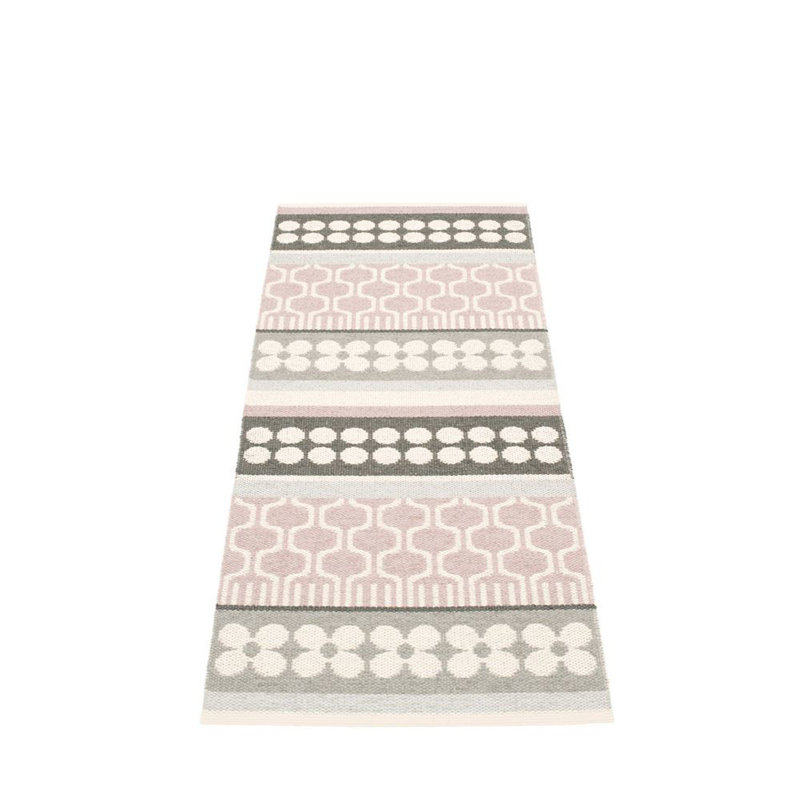 Asta Geometric Area Rug in Pale Rose/Gray, Runner 2'3" x 6'