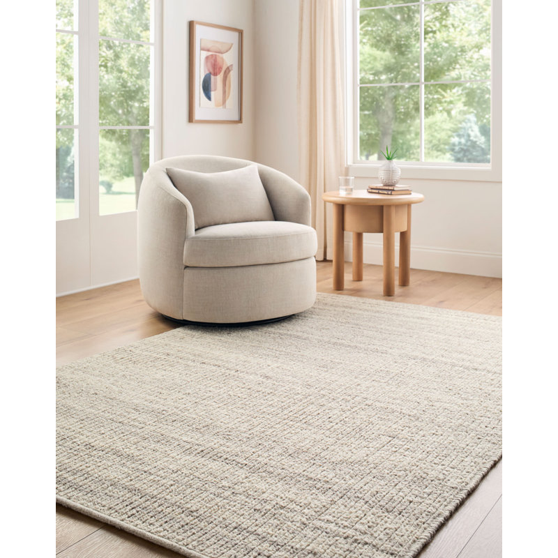 Bern Handmade Area Rug, Rectangle 6' x 9', Light Gray/Stone/Ash